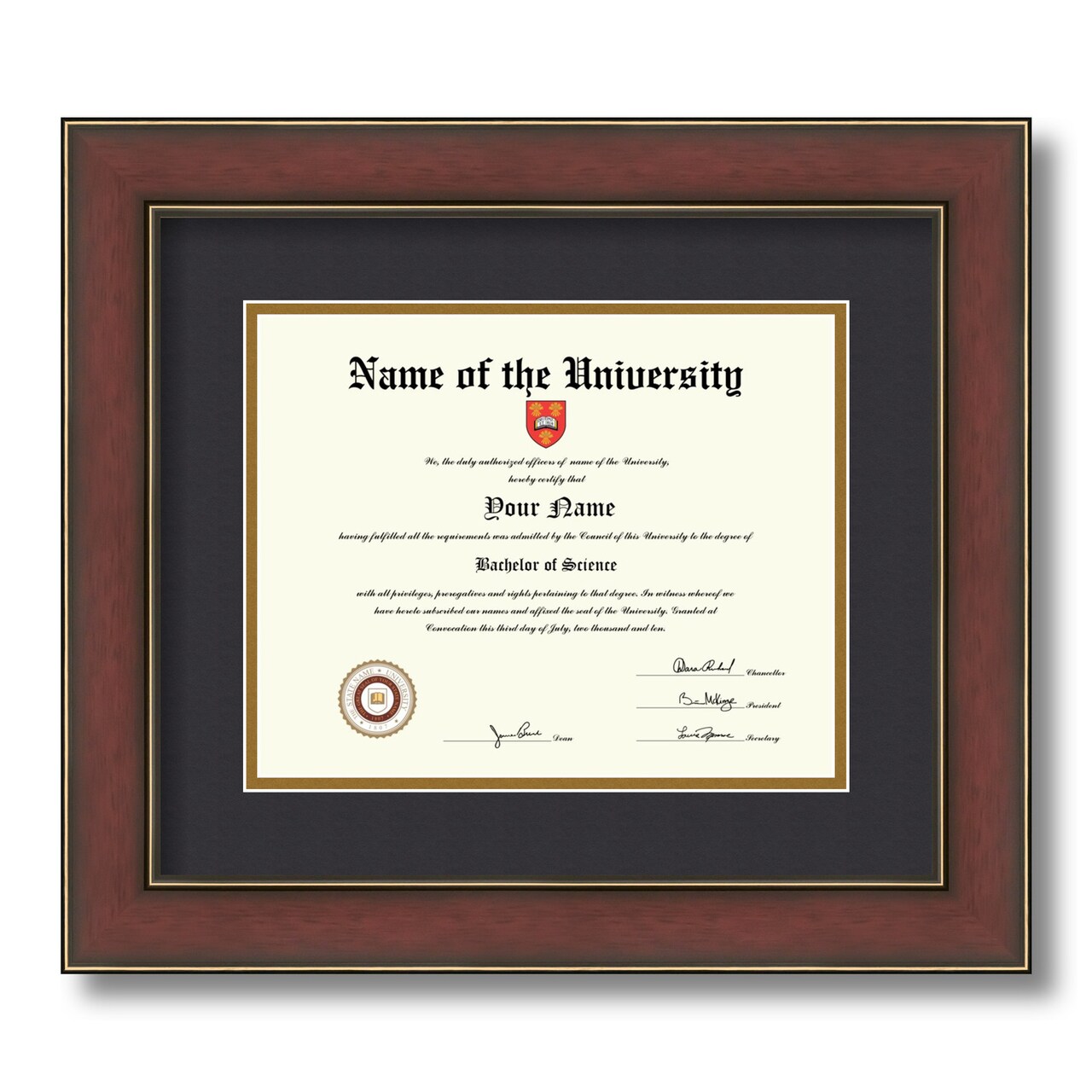 ArtToFrames 8x10 inch Diploma Frame - Framed with Black and Gold Mats, Comes with Regular Glass and Sawtooth Hanger for Wall Hanging (D-8x10)